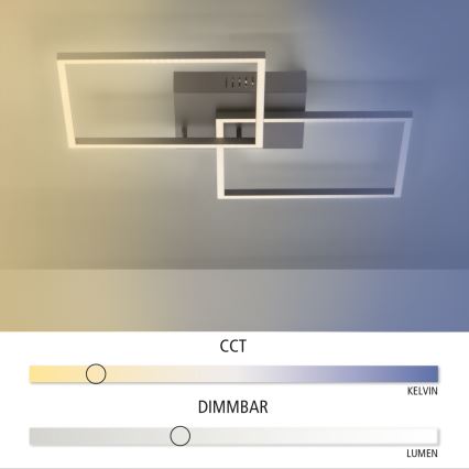 Leuchten Direkt 14141-18 - LED Plafon ściemnialny IVEN 2xLED/13,5W/230V + Pilot