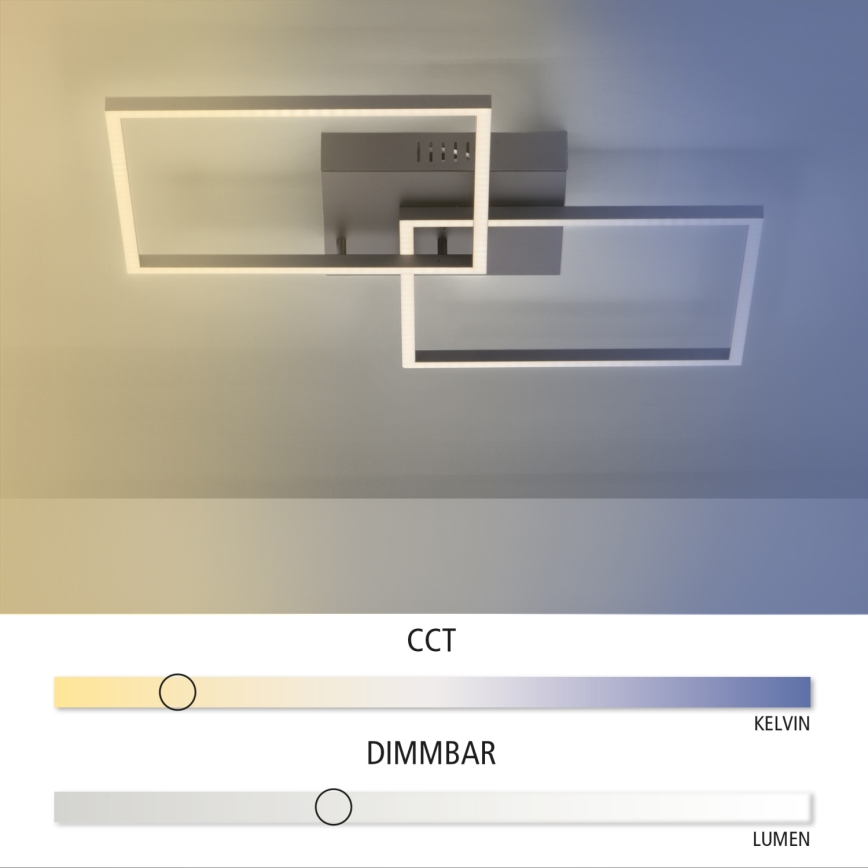 Leuchten Direkt 14141-18 - LED Plafon ściemnialny IVEN 2xLED/13,5W/230V + Pilot
