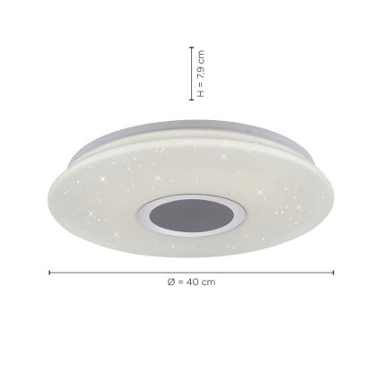 Leuchten Direkt 14287-16 - LED Ściemnialny plafon z czujnikiem PELVO LED/22W/230V + pilot