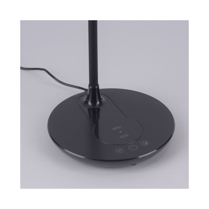 Leuchten Direkt 14416-18 - LED Ściemniana dotykowa lampa stołowa z ładowaniem bezprzewodowym ASTRID LED/5W/230V 3000/4000/5500K + USB