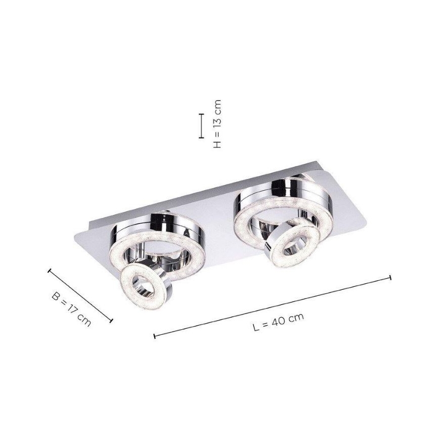 Leuchten Direkt 14521-17 - LED Plafon TIM 2xLED/2,8W/230V + 2xLED/3,1W