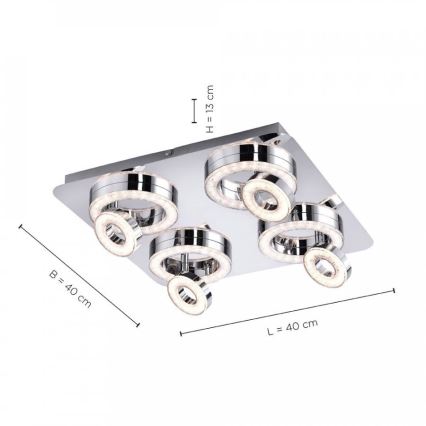 Leuchten Direkt 14522-17 - LED Oświetlenie punktowe TIM 4xLED/2,8W/230V + 4xLED/3,1W