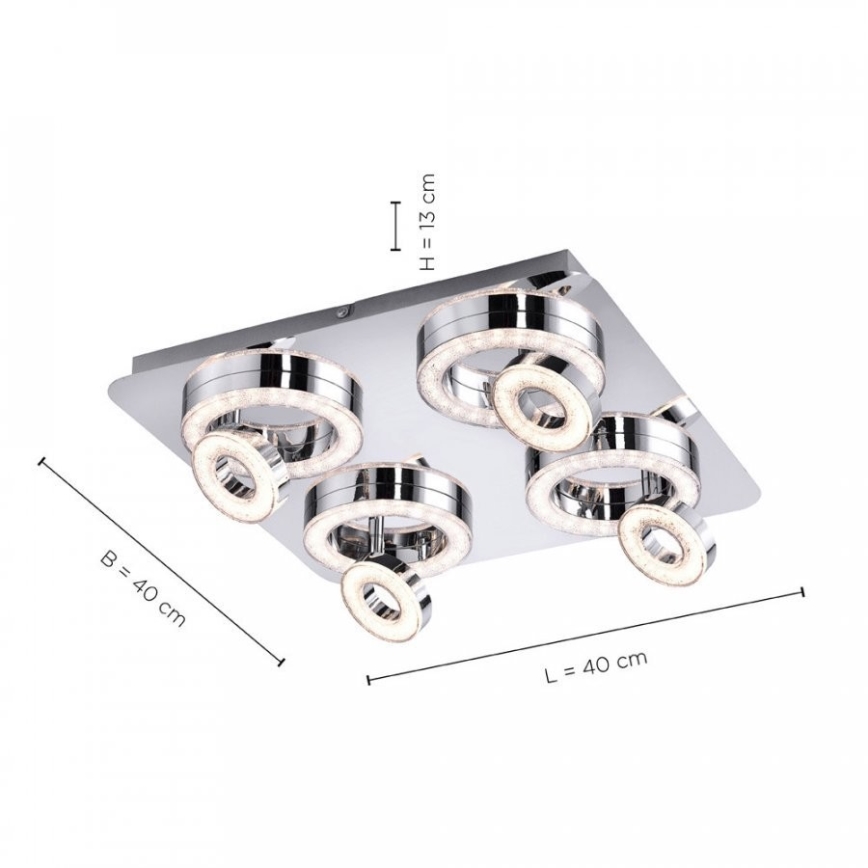 Leuchten Direkt 14522-17 - LED Oświetlenie punktowe TIM 4xLED/2,8W/230V + 4xLED/3,1W
