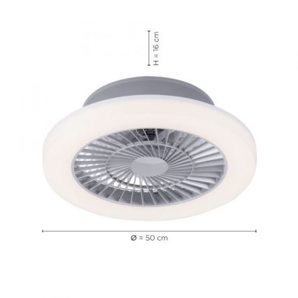 Leuchten Direkt 14645-55 - LED Oświetlenie z wentylatorem LEONARD LED/27W/230V