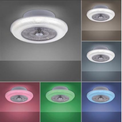 Leuchten Direkt 14648-21 - LED RGB Ściemniany plafon z wentylatorem DION LED/30W/230V + pilot