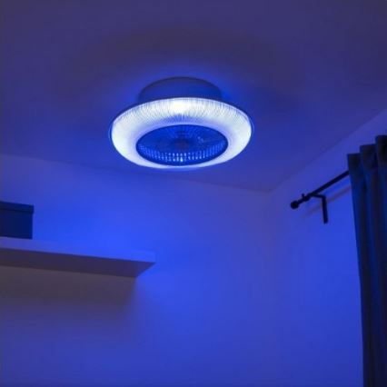 Leuchten Direkt 14648-21 - LED RGB Ściemniany plafon z wentylatorem DION LED/30W/230V + pilot