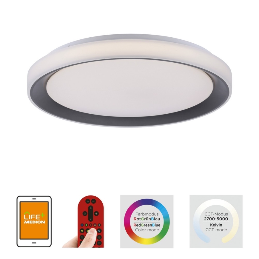 Leuchten Direkt 14659-18 - LED RGB Plafon ściemnialny LOLA LED/24W/230V Tuya + Pilot