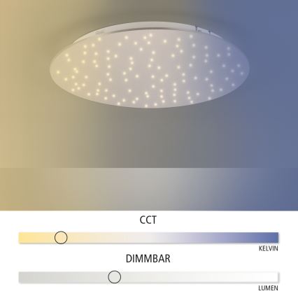 Leuchten Direkt 14673-55 - LED Plafon ściemnialny SPARKLE LED/18W/230V + Pilot