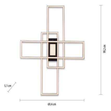 Leuchten Direkt 14693-18 - LED Ściemniany plafon ASMIN LED/48W/230V