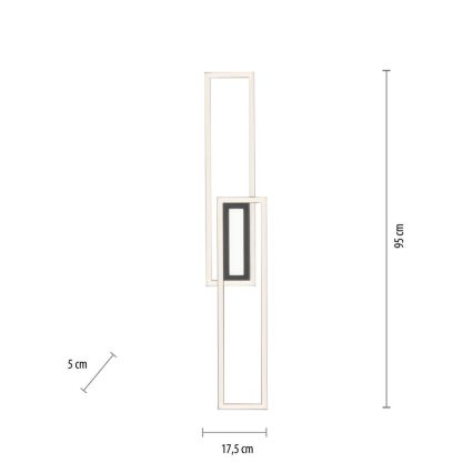 Leuchten Direkt 14696-18 - LED Ściemnialny żyrandol natynkowy ASMIN LED/45W/230V czarny