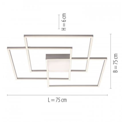 Leuchten Direkt 14713-55- LED Ściemniany żyrandol natynkowy ASMIN LED/45W/230V + pilot