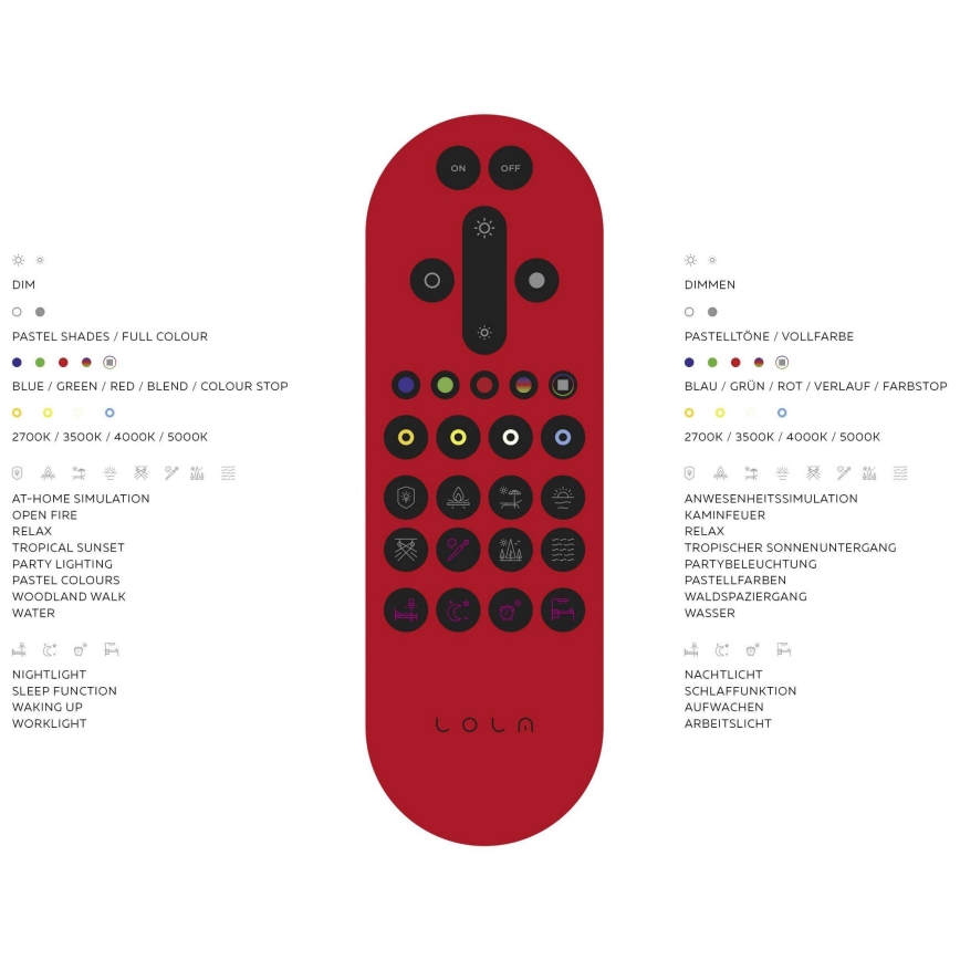 Leuchten Direkt 14742-16 - LED RGB Ściemniany plafon JUPI LOLASMART LED/18W/230V Tuya 2700-5000K + pilot