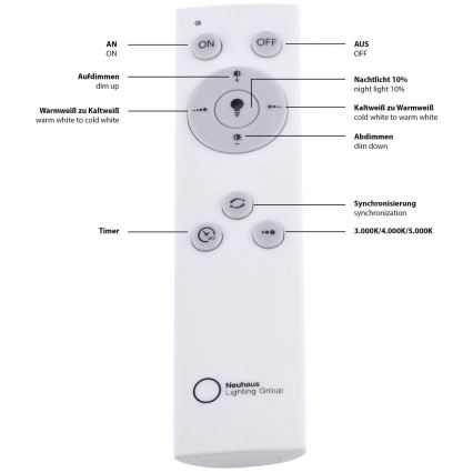 Leuchten Direkt 14755-21- LED Ściemniany plafon FLAT LED/28W/230V 2700-5000K + pilot