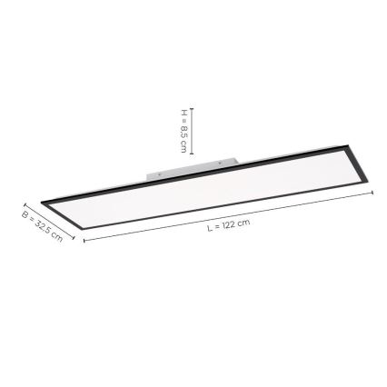 Leuchten Direkt 14757-18 - LED Ściemniany panel natynkowy FLAT LED/36W/230V 2700-5000K black + pilot