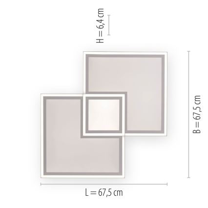 Leuchten Direkt 14855-16-LED Ściemniay plafon EDGING LED/51W/230V+ pilot