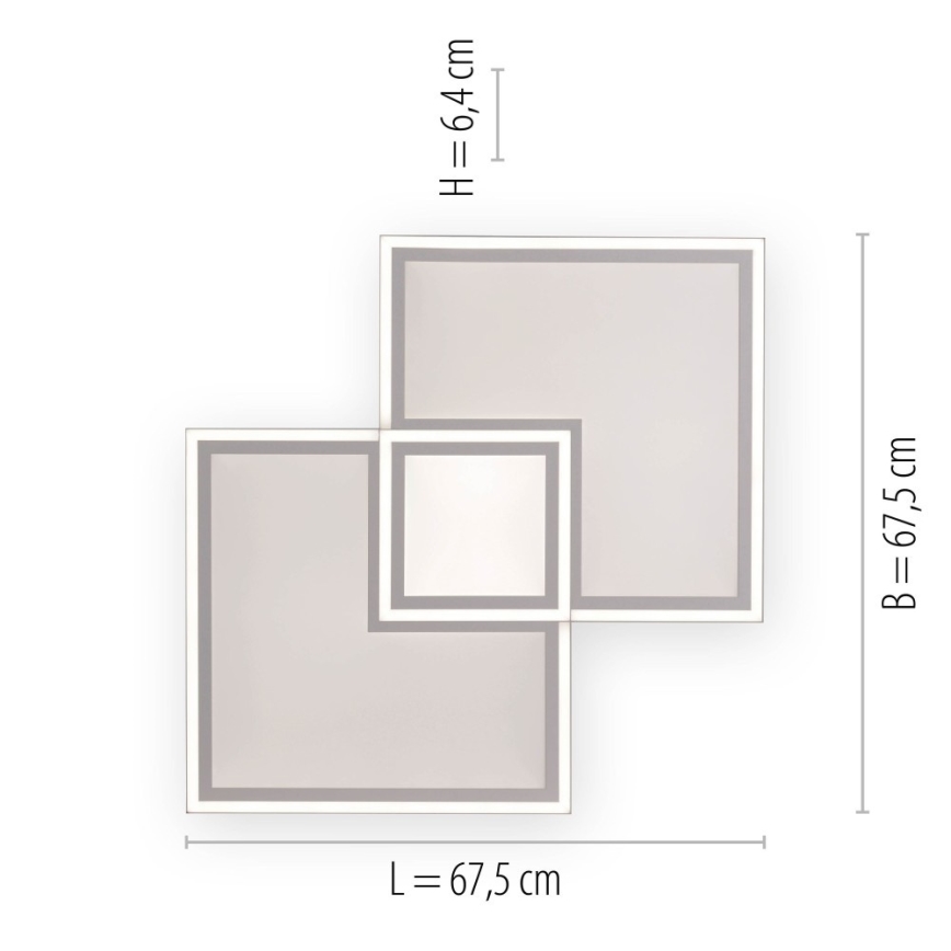 Leuchten Direkt 14855-16-LED Ściemniay plafon EDGING LED/51W/230V+ pilot