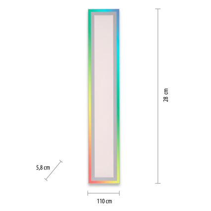 Leuchten Direkt 14901-16 - LED RGB Plafon ściemnialny EDGING LED/24W/230V