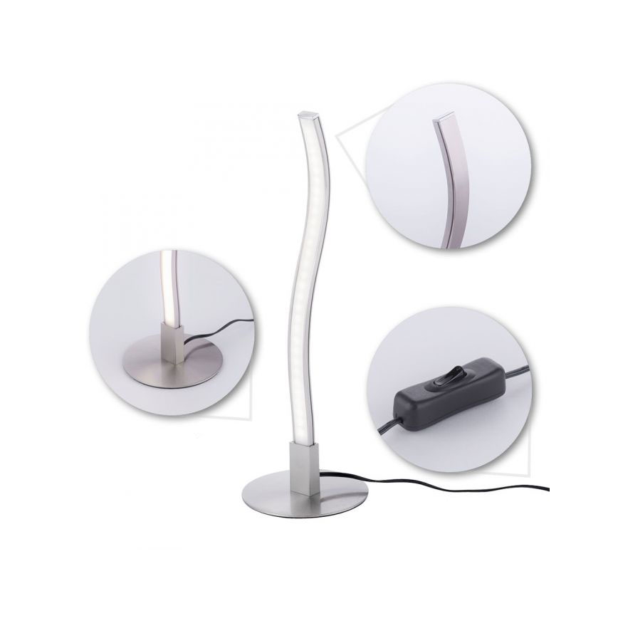 Leuchten Direkt 15128-55 - LED Lampa stołowa WAWE LED/3W/230V matowy chrom