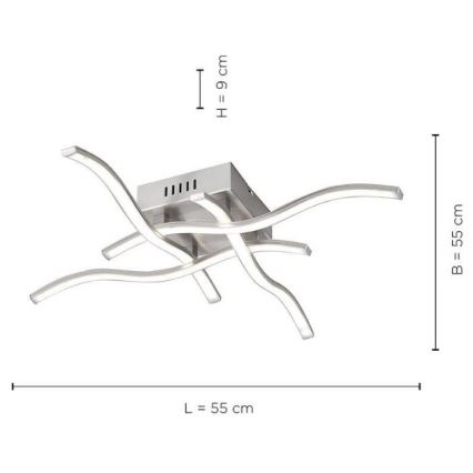 Leuchten Direkt 15131-55 - LED Żyrandol natynkowyr WAWE 4xLED/4,6W/230V matowy chrom