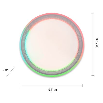 Leuchten Direkt 15154-16 - LED RGB Plafon ściemnialny EDGING LED/39W/230V