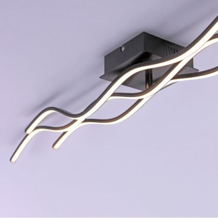 Leuchten Direkt 15167-18-LED Przysufitowy żyrandol WAWE 2xLED/12,5W/230V+LED/17W czarny