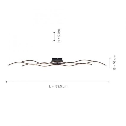 Leuchten Direkt 15167-18-LED Żyrandol natynkowy WAWE 2xLED/12,5W/230V+1xLED/17W czarny