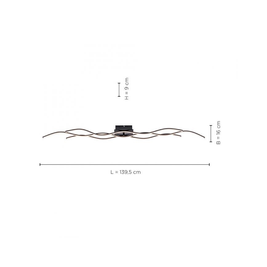 Leuchten Direkt 15167-18-LED Żyrandol natynkowy WAWE 2xLED/12,5W/230V+1xLED/17W czarny