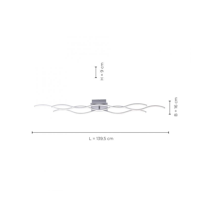 Leuchten Direkt 15167-55 - LED Żyrandol natynkowy WAWE 2xLED/12,5W/230V+1xLED/17W matowy chrom