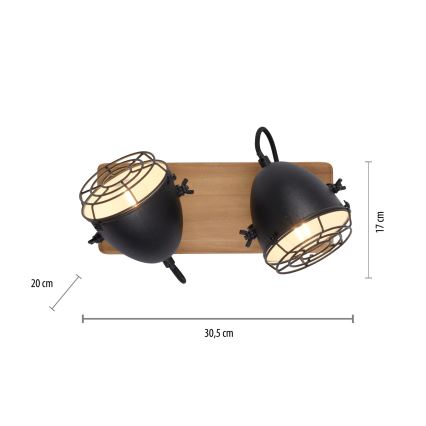 Leuchten Direkt 15172-18 - Oświetlenie punktowe BEETLE 2xE14/10W/230V sosna