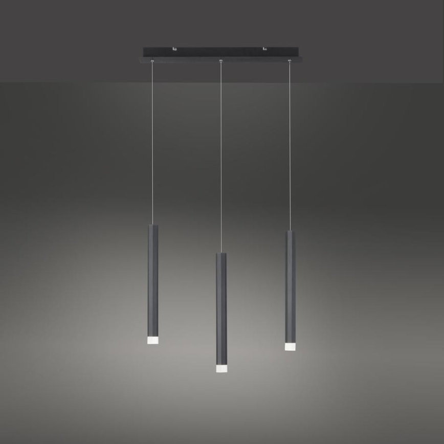 Leuchten Direkt 15203-18 - LED Żyrandol na lince 3xLED/4,8W/230V czarny