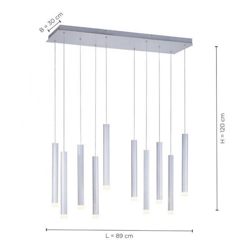 Leuchten Direkt 15206-95 - LED Żyrandol na lince BRUNO 10xLED/4,8W/230V