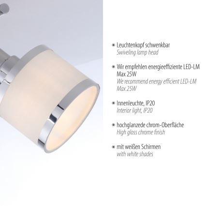 Leuchten Direkt 15372-17 - Oświetlenie punktowe ACCOR 2xE14/25W/230V