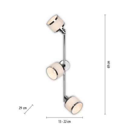 Leuchten Direkt 15373-17 - Oświetlenie punktowe ACCOR 3xE14/25W/230V