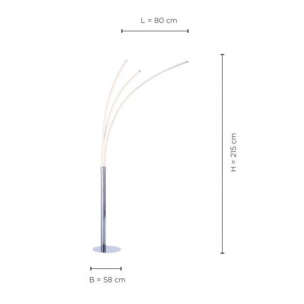 Leuchten Direkt 15383-55 - LED Lampa stojąca MAJA 3xLED/6W/230V błyszczący chrom