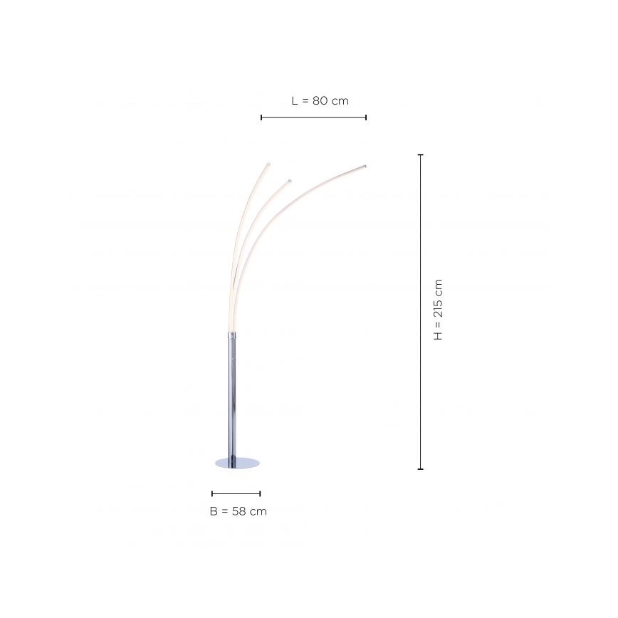 Leuchten Direkt 15383-55 - LED Lampa stojąca MAJA 3xLED/6W/230V błyszczący chrom