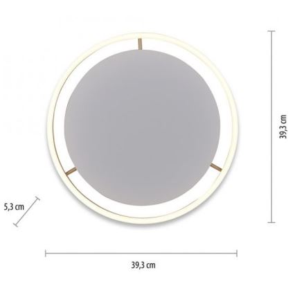 Leuchten Direkt 15391-60 - LED Ściemnialny plafon RITUS LED/20W/230V mosiądz