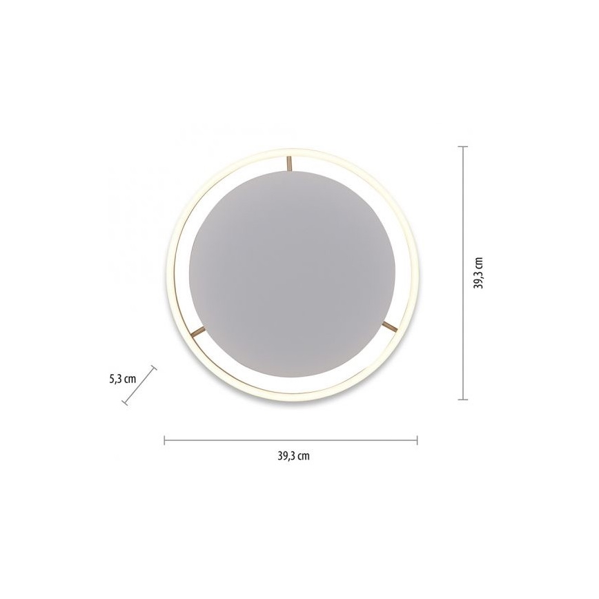 Leuchten Direkt 15391-60 - LED Ściemnialny plafon RITUS LED/20W/230V mosiądz