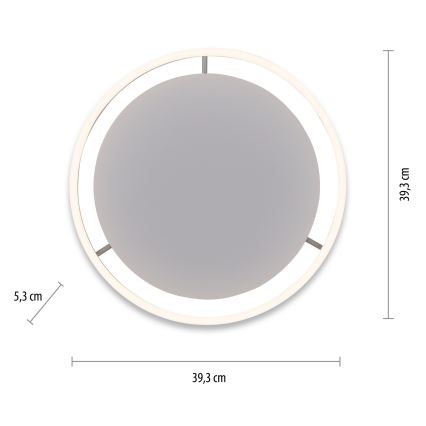 Leuchten Direkt 15391-95 - LED Plafon ściemnialny RITUS LED/20W/230V matowy chrom