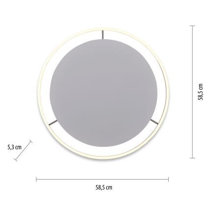 Leuchten Direkt 15392-95 - LED Plafon ściemnialny RITUS LED/30W/230V matowy chrom
