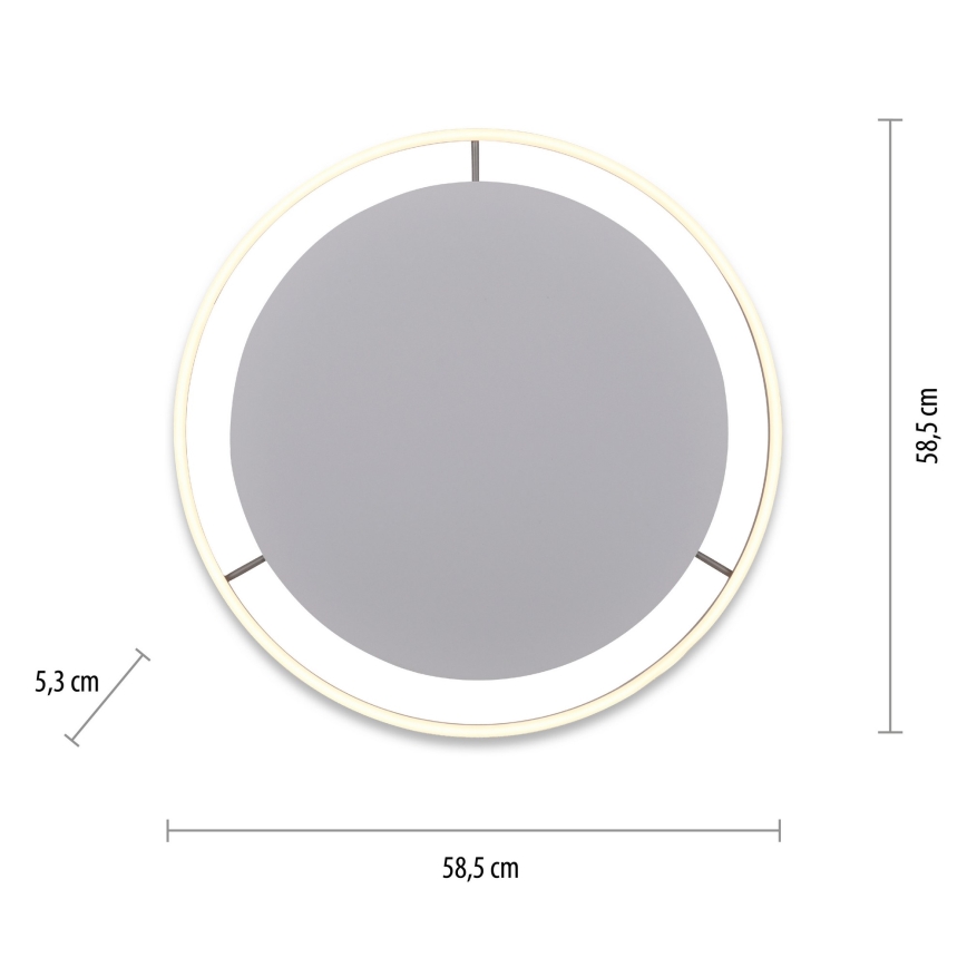 Leuchten Direkt 15392-95 - LED Plafon ściemnialny RITUS LED/30W/230V matowy chrom