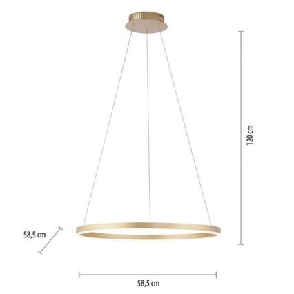 Leuchten Direkt 15394-60 - LED Ściemnialny żyrandol na lince RITUS LED/30W/230V mosiądz