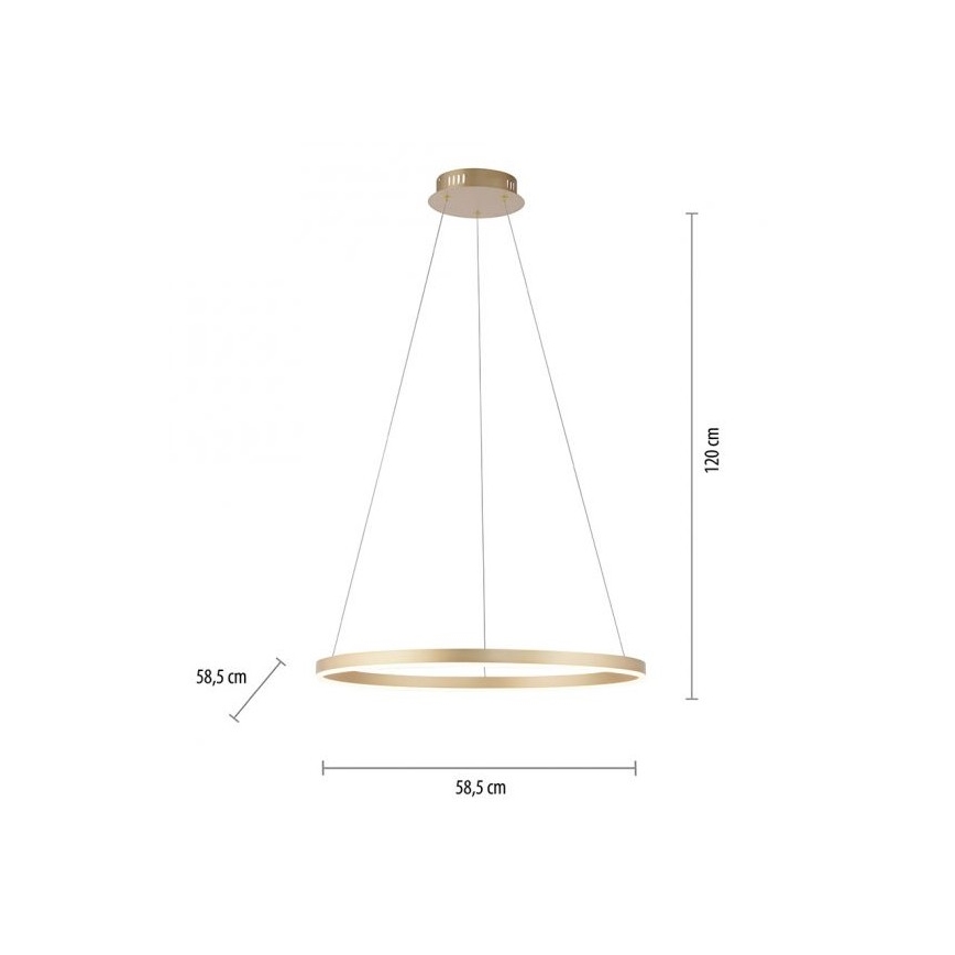 Leuchten Direkt 15394-60 - LED Ściemnialny żyrandol na lince RITUS LED/30W/230V mosiądz