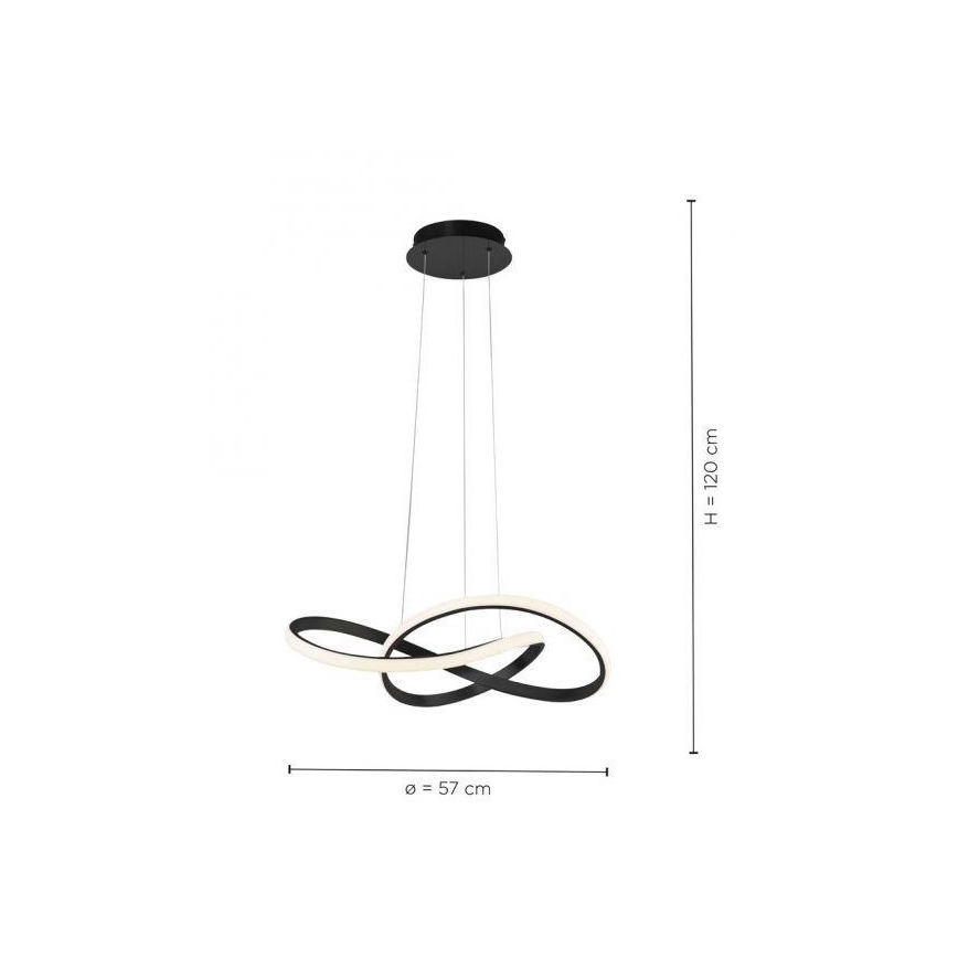 Leuchten Direkt 15402-18-LED Ściemniany żyrandol na lince MARIA LED/25W/230V czarny
