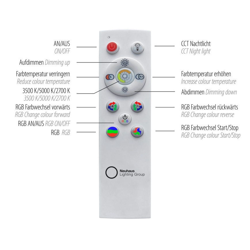 Leuchten Direkt 15411-21- LED RGB Ściemniany plafon CYBA LED/26W/230V