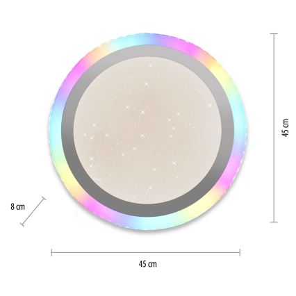 Leuchten Direkt 15411-21- LED RGB Ściemniany plafon CYBA LED/26W/230V