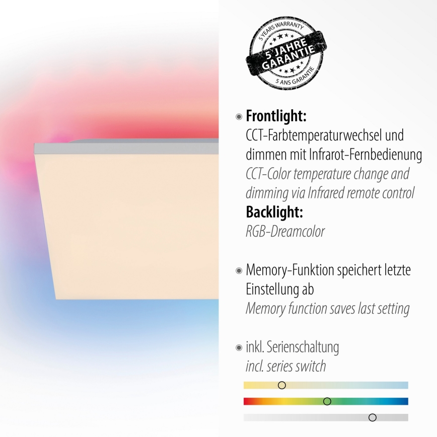 Leuchten Direkt 15561-16 - LED RGB Ściemniany plafon CONRAD LED/27W/230V + pilot