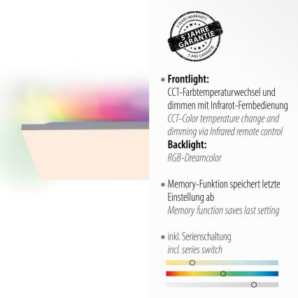 Leuchten Direkt 15562-16 - LED RGB Ściemniany plafon CONRAD LED/35W/230V + pilot