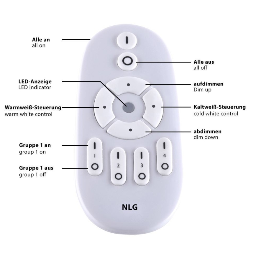 Leuchten Direkt 15571-16 - LED Ściemniany plafon FLAT LED/23,5W/230V 2700-5000K + pilot