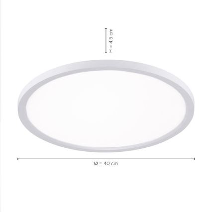 Leuchten Direkt 15571-16 - LED Ściemniany plafon FLAT LED/23,5W/230V 2700-5000K + pilot