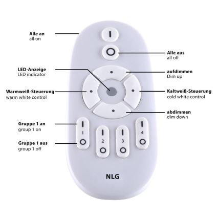 Leuchten Direkt 15571-18 - LED Ściemniany plafon FLAT LED/23,5W/230V 2700-5000K + pilot